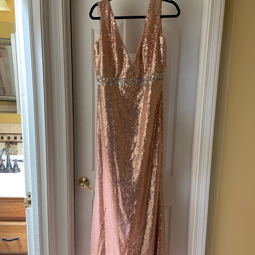 Rose gold sequin gown